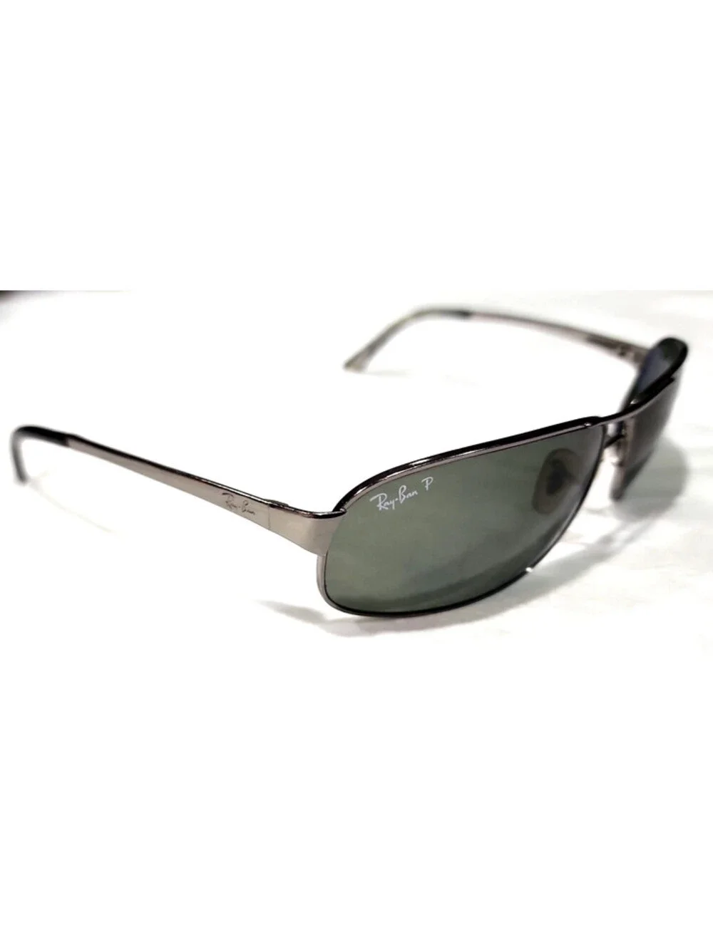 Ray Ban RB3343 004/58 Gunmetal Green Polarized Sunglasses 63-12 Italy